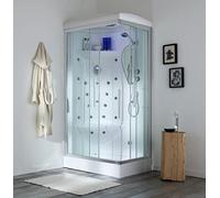 Kiamami Valentina - Cabine de douche hydromassante 70x90 avec bain de vapeur | Iride