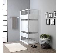 Kiamami Valentina - Cabine de douche rectangulaire 70x100 cm verre sérigraphié réversible | Venere