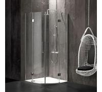 Cabine de douche semi circulaire 80x80 en verre sans cadre 6 mm London