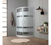 PAROI DE DOUCHE SEMI-CIRCULAIRE 80 CM CRYSTAL SÉRIGRAPHIÉ | VENERE
