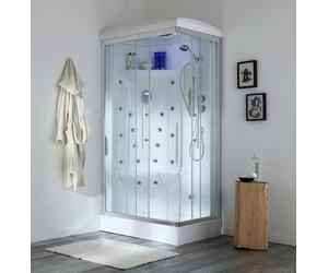 Kiamami Valentina - Cabine de douche Whirlpool 70x110 gauche à fixer au mur | Iride
