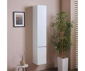 Kiamami Valentina - Colonne de Salle de Bain Suspendue Blanc forêt h170cm, 2 Portes | Manhattan