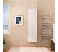Kiamami Valentina - Colonne Salle de Bain Blanche Mate 139 cm avec Porte Meuble Compact Moderne
