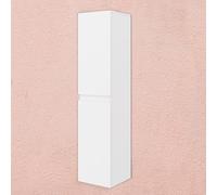 Kiamami Valentina - Colonne Suspendue pour Salle de Bains avec 2 Portes et 3 étagères intérieures en Blanc Brillant