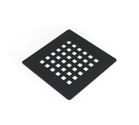 Kiamami Valentina - Couvre-siphon de douche carré en acier inoxydable anthracite Muse