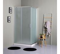 Kiamami Valentina - Douche 70x100 cm avec verre dépoli, profilés en aluminium et ouverture d'angle | Giada