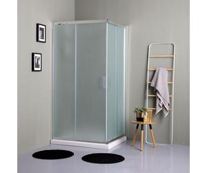 Kiamami Valentina - Douche 70x100 cm avec verre dépoli, profilés en aluminium et ouverture d'angle | Giada