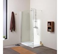 Kiamami Valentina Douche Murale de 110 cm en Verre Clair de 8 mm | Walk in