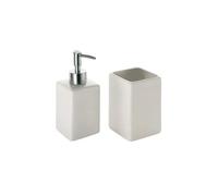 Kiamami Valentina - Ensemble d'accessoires pour lavabo Porte-brosses à Dents et Distributeur de Savon | Vella