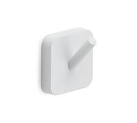 Kiamami Valentina - Lot de 2 cintres de salle de bain blanc mat, fixation avec vis incluses ou double face, acier inoxydable et cromall, pour salle de bain, ligne Tahiti