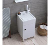 Kiamami Valentina Meuble avec lavabo 45cm Blanc avec bac et Plan de Lavage | Pratico