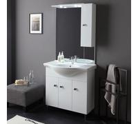 Kiamami Valentina Meuble de Salle de Bains au Sol 85cm Blanc Brillant Smeraldo