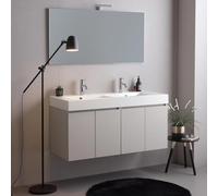 Kiamami Valentina Meuble de Salle de Bains Suspendu 120cm 4 Portes avec Double Vasque | Vittoria