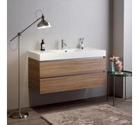 Kiamami Valentina Meuble de Salle de Bains Suspendu 120cm tiroirs et lavabo 1 cuve sans Miroir | Vittoria