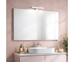 Kiamami Valentina - Miroir 100x60 avec Bordure en Fil Brillant et Lampe à LED
