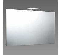 Kiamami Valentina Miroir 120x70 avec Bordure en Fil Brillant et Lampe chromée