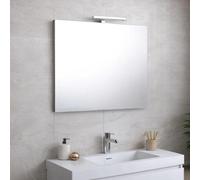 Kiamami Valentina Miroir 90x60 Bordure Fil Brillant avec Panneau arrière en Bois + Lampe