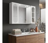 Kiamami Valentina Miroir de Rangement Inglesina avec étagère de Rangement et armoires latérales