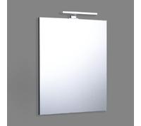 Kiamami Valentina - Miroir de Salle de Bain 60x70 réversible avec Lampe chromée