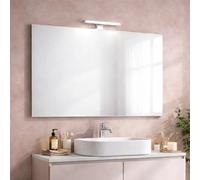 Kiamami Valentina miroir salle de bain 100x60 cm avec éclairage LED bord | Installation réversible, applique LED 5W 4000K IP44, sans prise, design moderne pour salle de bain