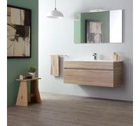 Kiamami Valentina Mobile Salle de Bain Suspendu 120 cm en chêne Naturel | Sole