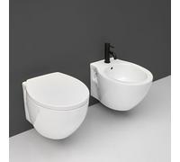 Kiamami Valentina - Paire de robinetteries murales de salle de bains en céramique blanche Patascoss