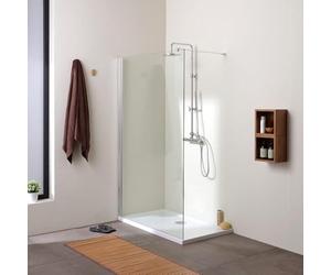 Kiamami Valentina - Panneau de douche fixe en verre clair 8 mm | Walk in