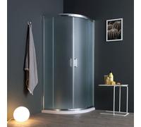 CABINE DE DOUCHE SEMI-CIRCULAIRE 90X90CM PORTES VERRE SATINÉ 6 MM GIADA