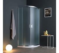 Paroi de douche semi-circulaire 80x80 verre dépoli 6 mm ouverture coulissante | Giada