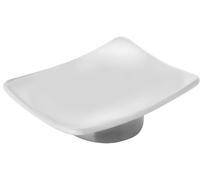 Kiamami Valentina - Petite Assiette Porte-Savon en céramique Blanche avec Base chromée | Lilly