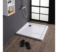 Kiamami Valentina - Plateau de Douche carré 80x80 cm Acrylique et ABS Blanc | Alba