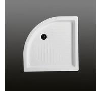 Kiamami Valentina - Plateau de Douche Semi-Circulaire en céramique Blanche antidérapante 80cm | Topaze