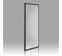 Kiamami Valentina Porte Fixe pour Douche Noir Mat L: 80 cm H: 190 cm avec Verre trempé Transparent 6 mm | City