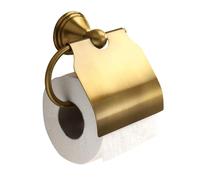 Kiamami Valentina - Porte-Rouleau de Papier Toilette Mural Couvert en Acier Inoxydable de Couleur Bronze