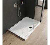 Kiamami Valentina - Receveur de Douche 80x120 H 6cm, céramique Blanc antidérapant | Malte