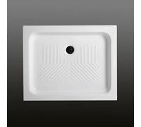 Kiamami Valentina - Receveur de Douche en céramique Blanche 70x90 h 11cm antidérapant | Topaze