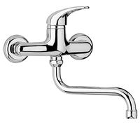 kvstore robinet mitigeur mural pour evier de cuisine ou lavoir serie minerva chromé