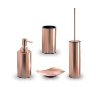 Kiamami Valentina - Set 4 pièces d'accessoires de Salle de Bains à Poser Couleur cuivre | Clivia