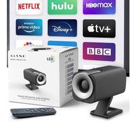 Projecteur Noir Portable Android Smart Mini TV Full HD LED avec Haut-Parleur Wi-FI