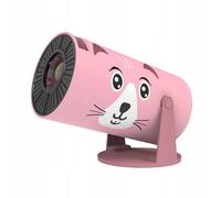 KIANO Kid Cat Projecteur Enfant HD 720p | Android | Wifi | HDMI USB AV | Keystone Auto & Manuel | Haut-parleur 3W | Projecteur LED pour Chambre d'enfant - Rose