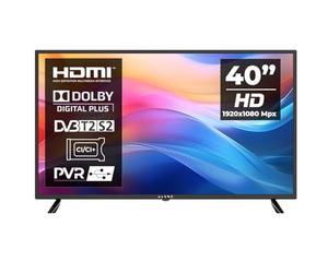 KIANO SlimTV 40 Pouces LED Full HD 1920 x 1080 DLED Grand Angle de Vision 176° Audio Stéréo 2x8W Support VESA 200x200 - Noir