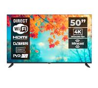 KIANO Téléviseur Intelligent 50" Elegance - 4K UHD (3840×2160), HDR10, Android 11 - Triple Tuner DVB-T2/S2/C - Bluetooth, Wi-FI - 3 Ports HDMI, 2 Ports USB, CI+ - Design Métallique - VESA 200×300