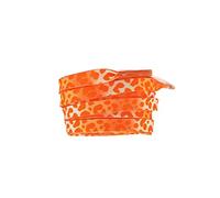 KIANSLA Lacet Plat pour Baskets Couleur Imprimé Léopard Tie-dye Gradient Lacet Corde Hommes Femmes Toile Lacets, Orange Blanc