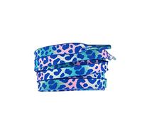 KIANSLA Lacet Plat pour Baskets Couleur Imprimé Léopard Tie-dye Gradient Lacet Corde Hommes Femmes Toile Lacets, Rose Blanc Bleu