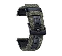 Kiaoeiuyti Bands de montres Tissu en toile classique avec bracelets de montre hybride en cuir authentique Remplacement avec boucle noire 18/20 / 22 mm