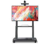 Kiaoeiuyti Chariot TV Roulant Universel Vertical avec 2 rangements et Roues, Support de Chariot d'affichage Mobile pour écrans LCD LED 40/50/66/65/75 Pouces, Salle de conférence/Salle de conférence