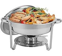 Kiaoeiuyti Plat à frai Rond 5 QT TIGHINE Place Place Plus ARBILDEST ENSIL avec LA Pas d'alimentation, Pas d'eau, Porte-Carburant et Couvercle du dôme pour la Restauration Buffet Warmer
