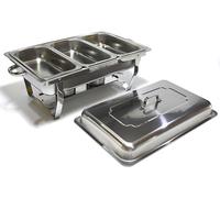 Kiaoeiuyti Plats de frottement en Acier Inoxydable rectangulaires Ensemble de serveurs Buffet et Chauffeurs de Nourriture avec des bacs d'alcool et des Plateaux d'eau pour Les événements de