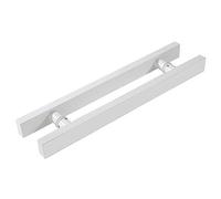 Kiaoeiuyti Porte de porte carrée peinte en acier inoxydable Poigure de porte hôtel moderne Porte de verre de vitre Poirée push-pull Porte de grange coulissante Black-Black/Blanc (blanc 1000 × 600 mm)