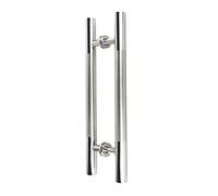 Kiaoeiuyti Tube Rond en Acier Inoxydable épais Porceau de vitre en Verre Poigne-pullle/Maison de la Grange coulissante poignée-Noir/Argent, 6 Tailles (Argent 120 × 80 cm)